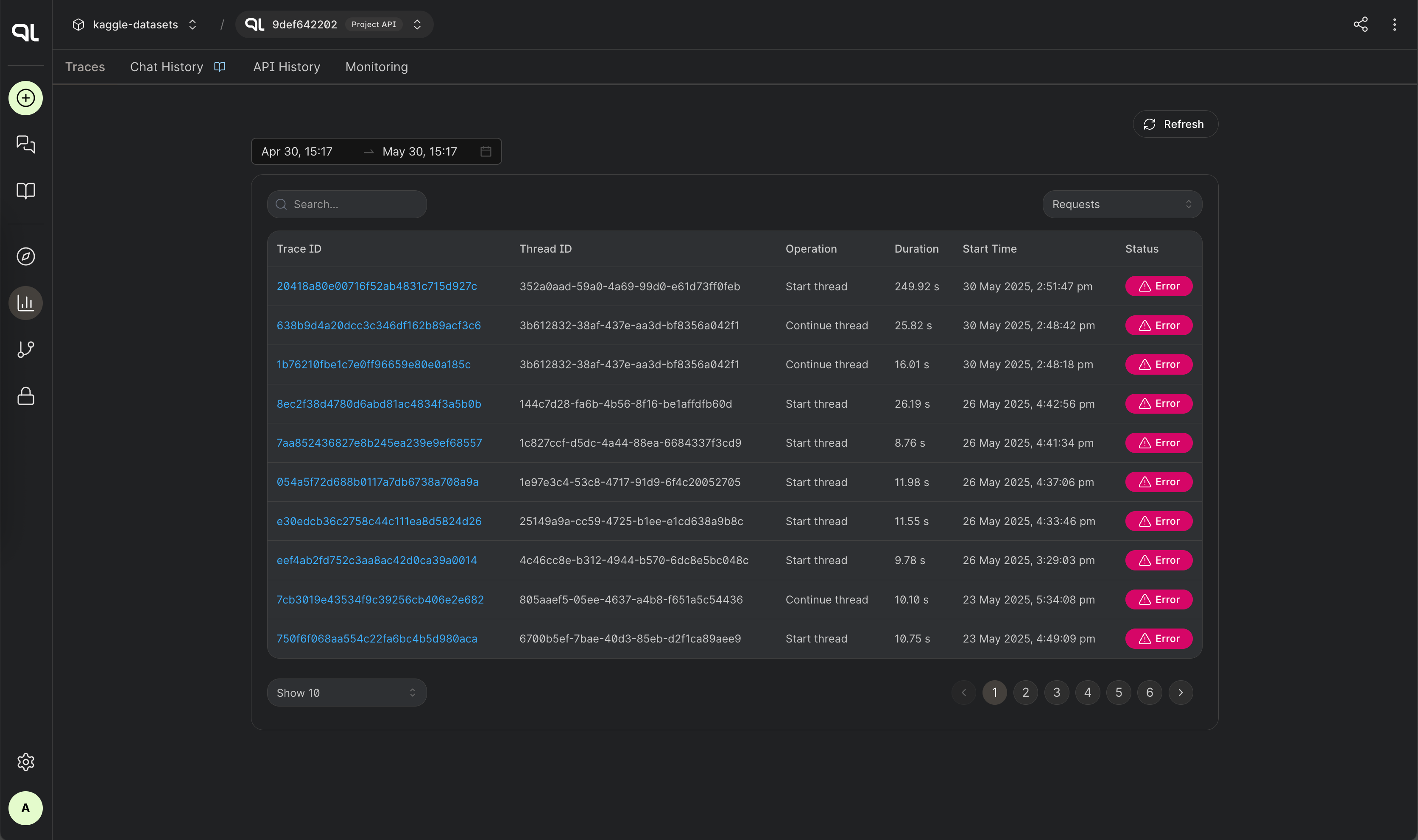 PromptQL Traces Table